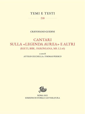 cover image of Cantari sulla «Legenda aurea» e altri